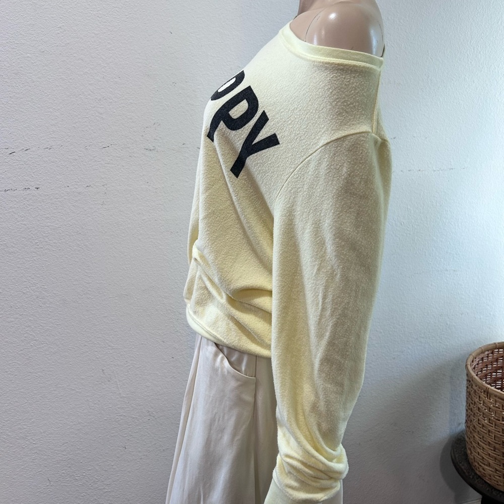 Wildfox Yellow 'HAPPY' Sweatshirt - Picture 4 of 12